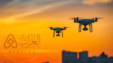 الصورة الجوية الملتقطة في وضع مائل تغطي مساحات واسعة