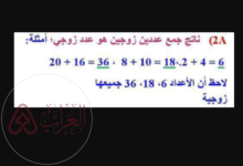 ناتج جمع عددين زوجيين هو