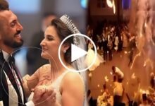 فيديو جديد لعروس الحمدانية تسير منهارة وراء نعش أبيها