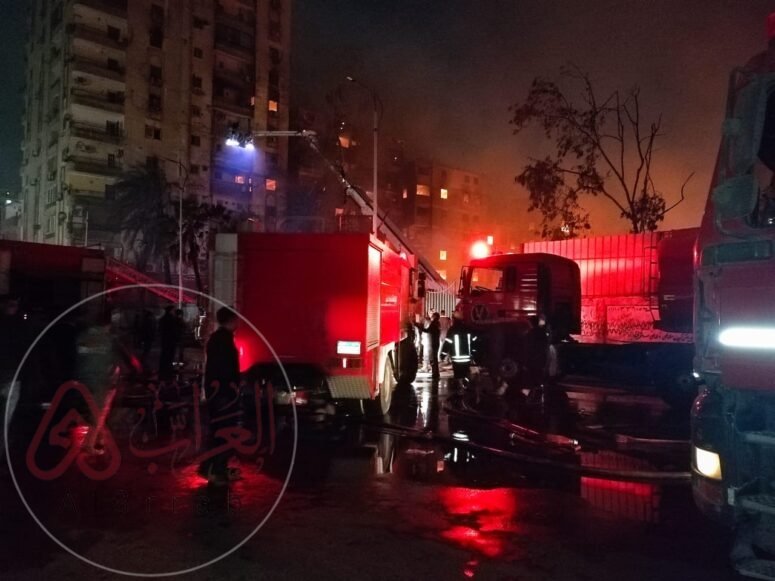 سبب حريق استوديو الاهرام..التفاصيل كاملة صور وفيديو