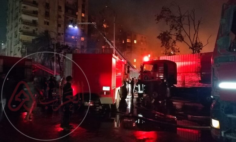 سبب حريق استوديو الاهرام..التفاصيل كاملة صور وفيديو