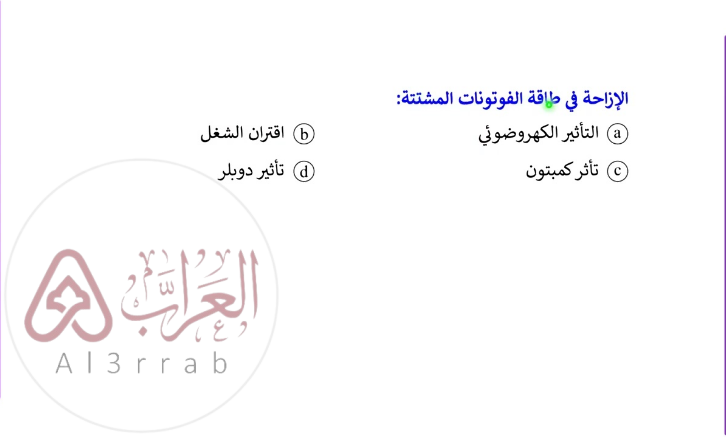 تسمى الإزاحة في طاقة الفوتونات المشتتة..الاجابة الصحيحة وشرح مبسط
